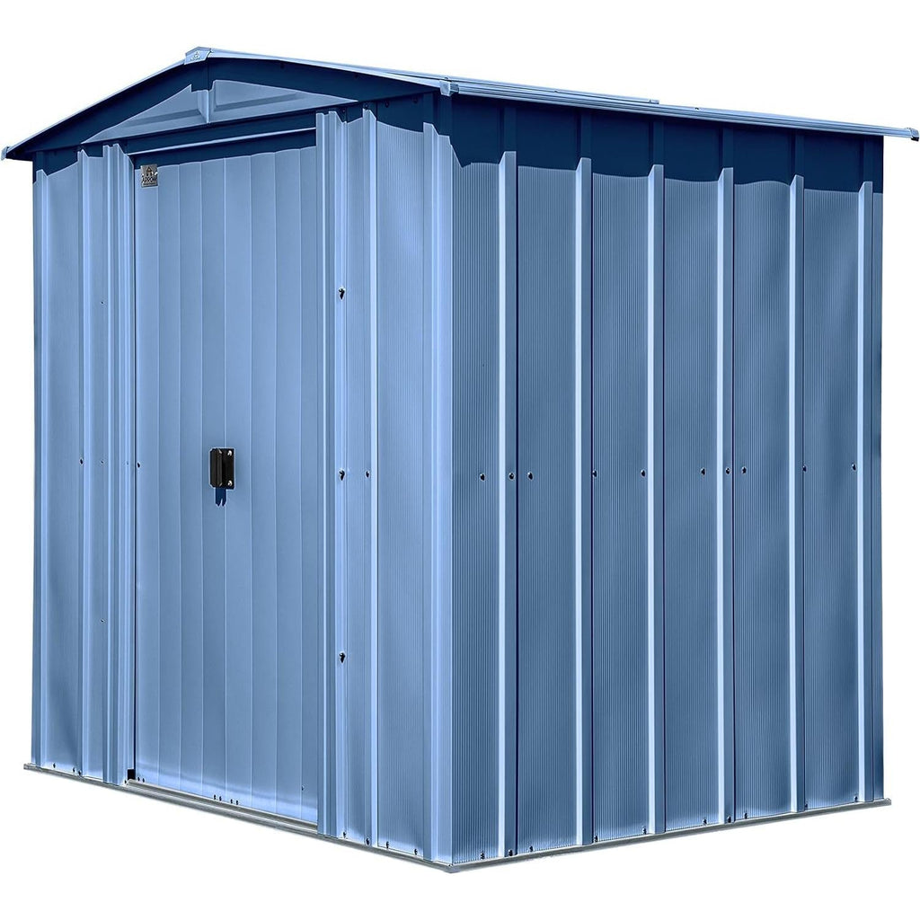 6x5 Blue Grey Steel Storage Shed Outdoor For Garden Tools