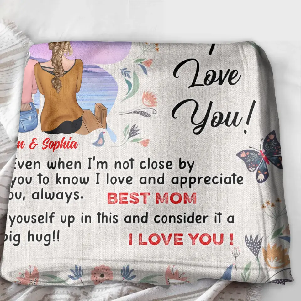 Personalized Mother And Daughter Fleece Throw/Quilt Blanket - Mother's Day Gift Idea For Mom - I Love You
