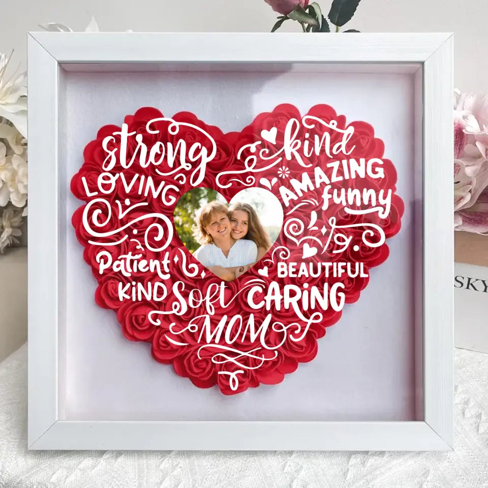 Personalized Mother Flower Shadow Box - Upload Photo - Mother's Day Gift Idea