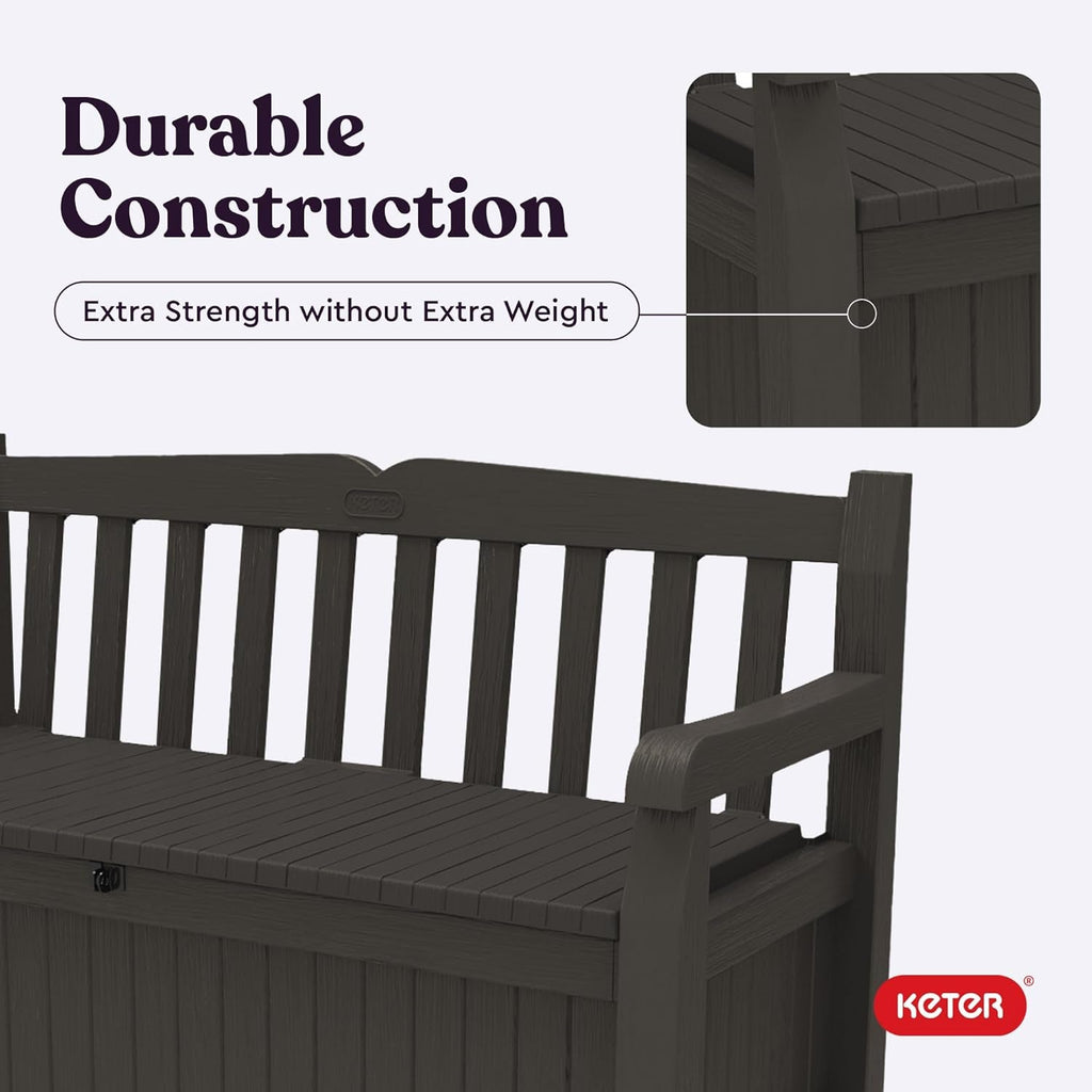 70 Gallon Outdoor Storage Bench Box for Garden Tools