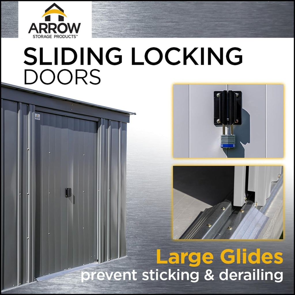 6x5 Blue Grey Steel Storage Shed Outdoor For Garden Tools