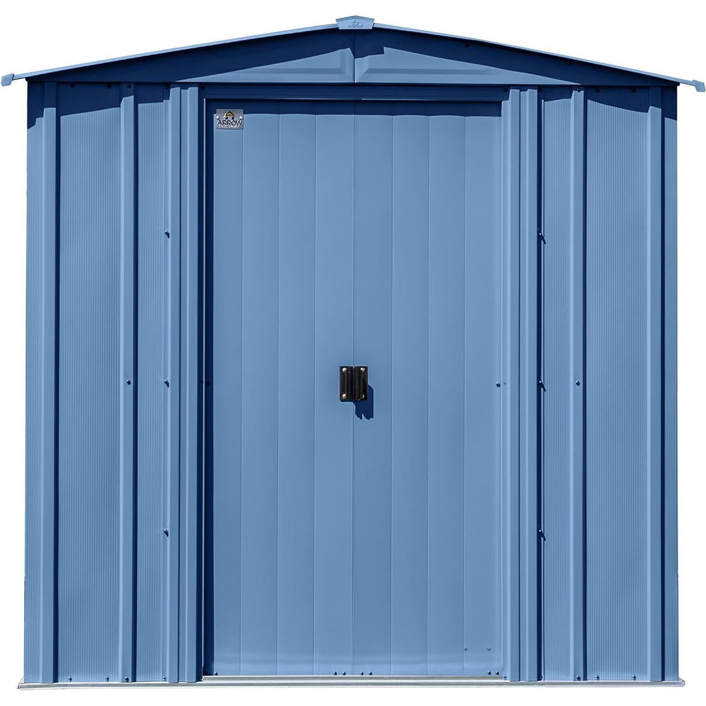 6x5 Blue Grey Steel Storage Shed Outdoor For Garden Tools