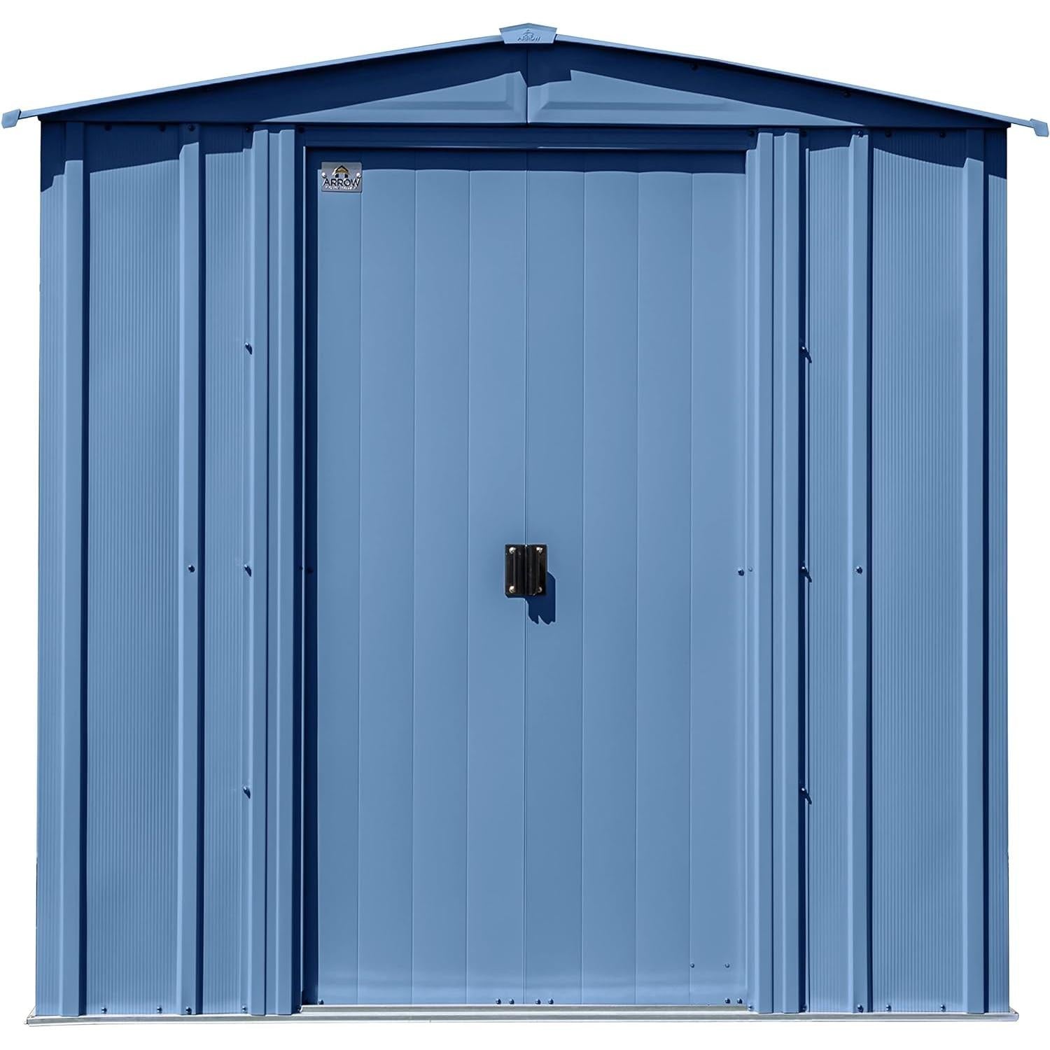 6x5 Blue Grey Steel Storage Shed Outdoor For Garden Tools