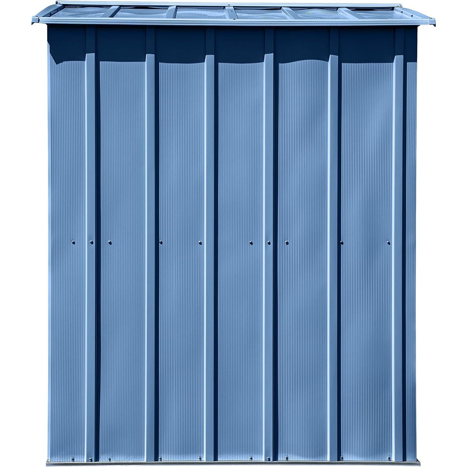 6x5 Blue Grey Steel Storage Shed Outdoor For Garden Tools