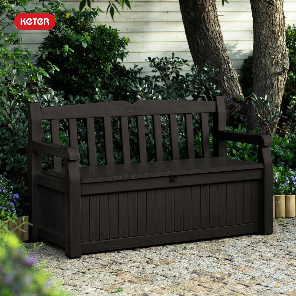 70 Gallon Outdoor Storage Bench Box for Garden Tools