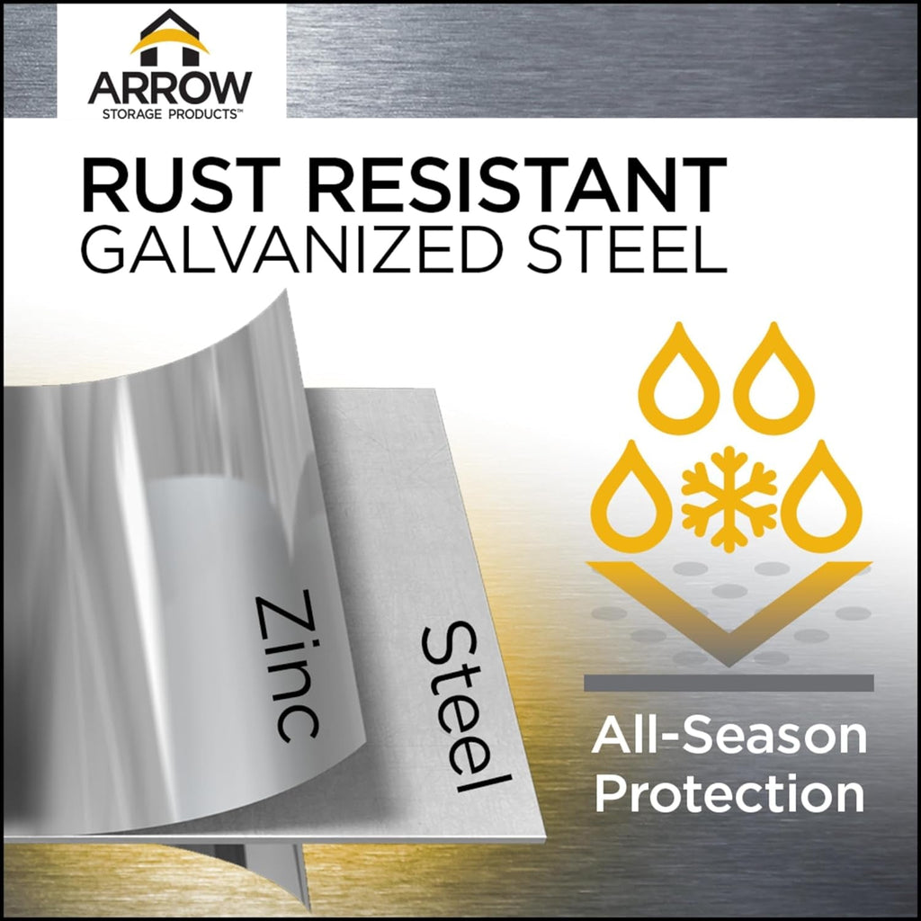 6x5 Blue Grey Steel Storage Shed Outdoor For Garden Tools