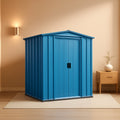 6x5 Blue Grey Steel Storage Shed Outdoor For Garden Tools