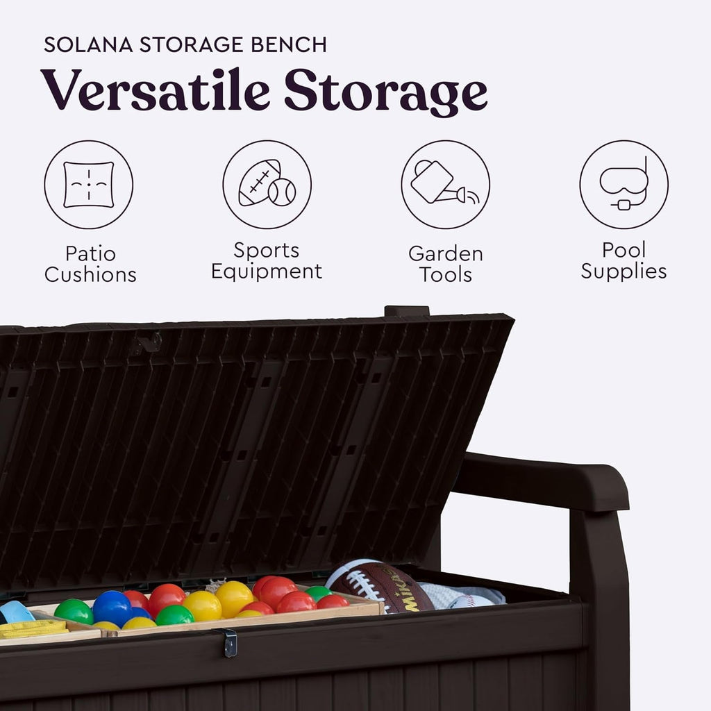 70 Gallon Outdoor Storage Bench Box for Garden Tools