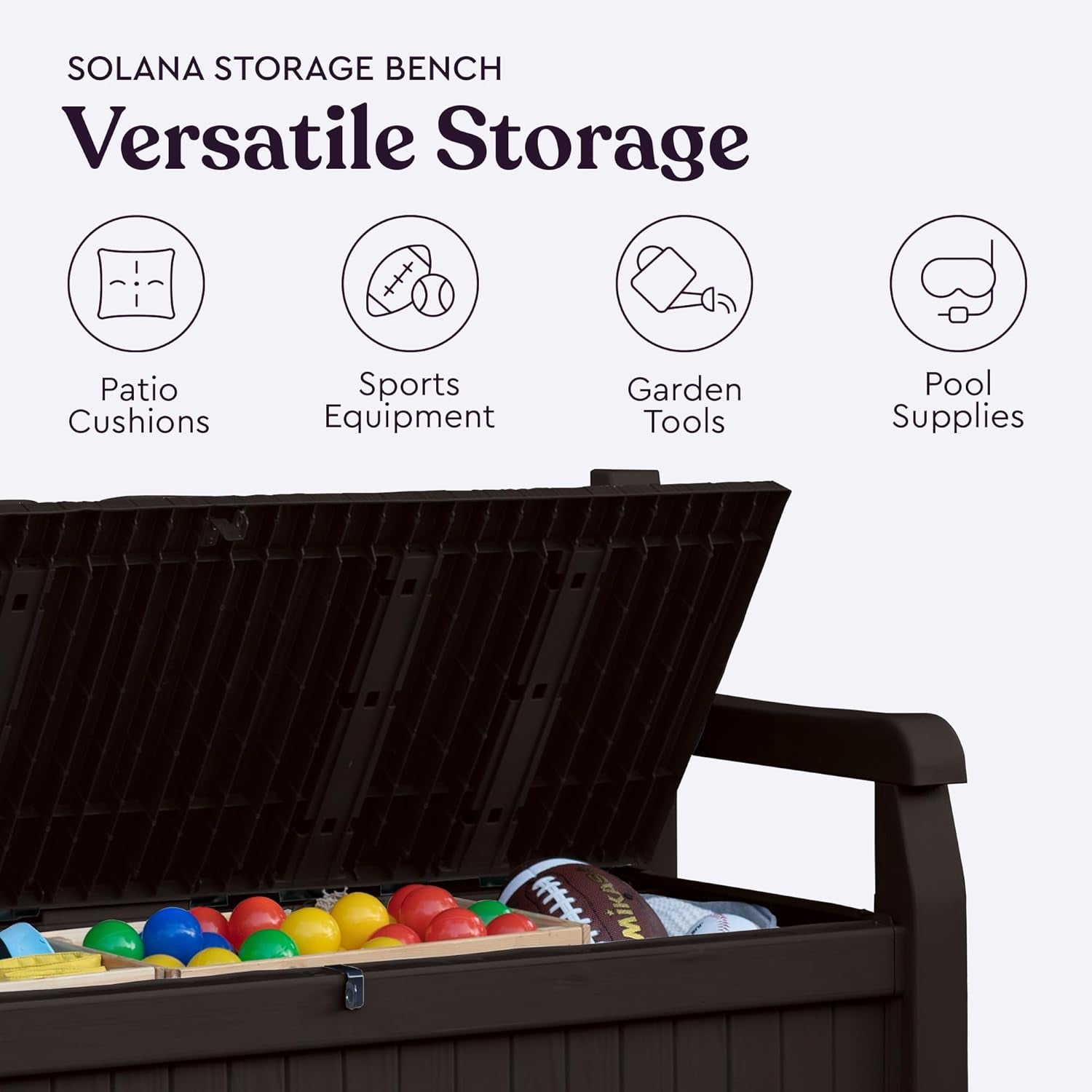 70 Gallon Outdoor Storage Bench Box for Garden Tools