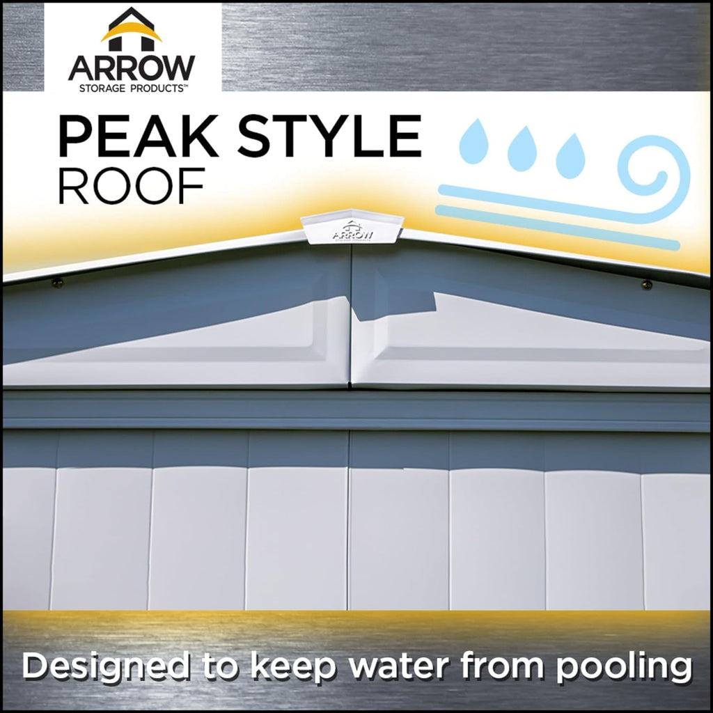 6x5 Blue Grey Steel Storage Shed Outdoor For Garden Tools